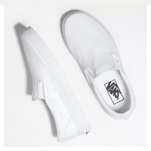 Vans White Slip-Ons